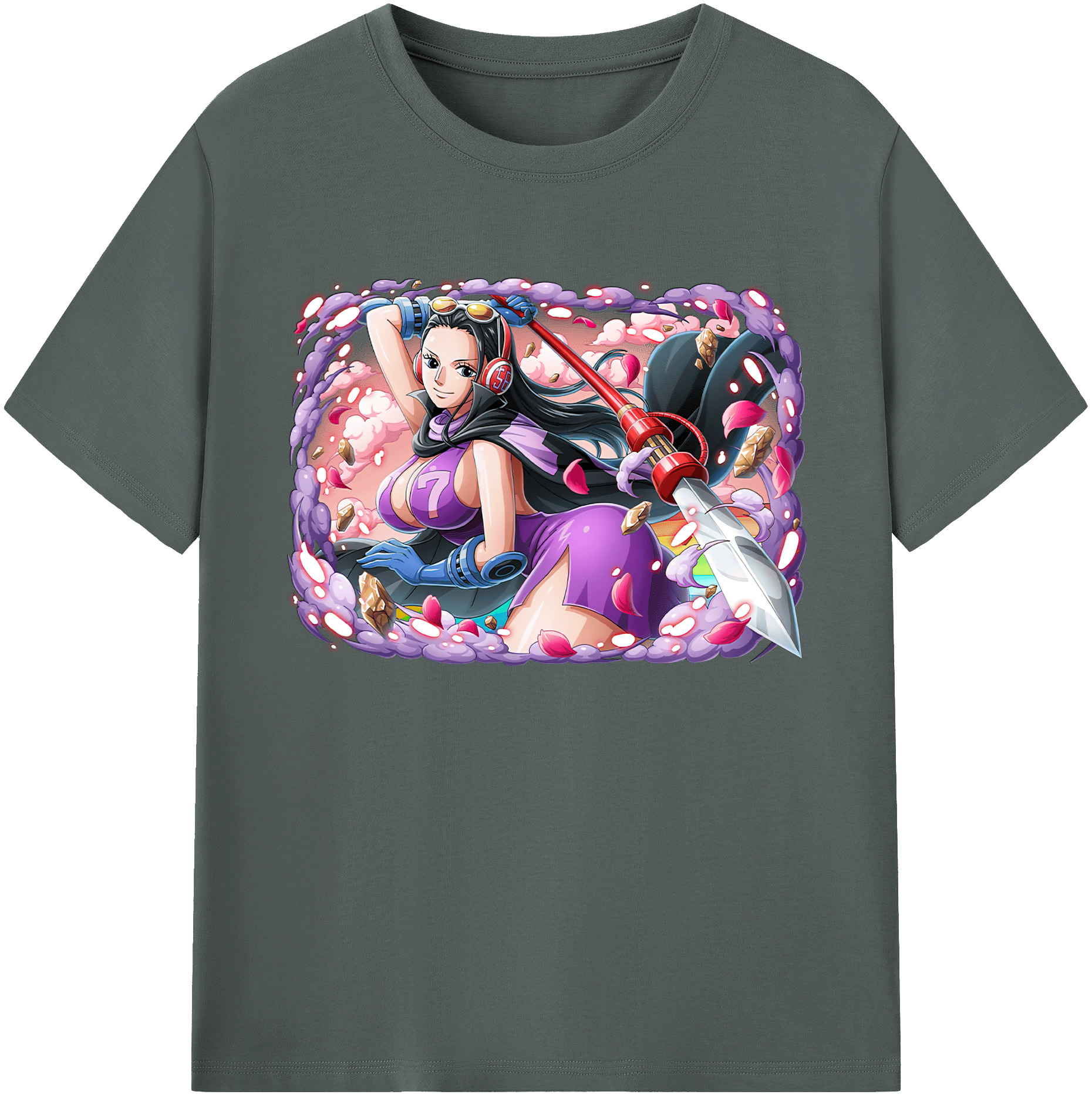 ワンピース ニコ・ロビン ONE PIECE Nico Robin 綿100％ メンズ半袖Tシャツ｜肌触りやわらか＆通気性